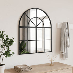 Wall Mirror Black Glass 23.6 x 27.6 in Minimalistic Wall Mirror