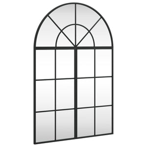 Wall Mirror Black Glass, Powder-coated steel 23.6x35.4 in