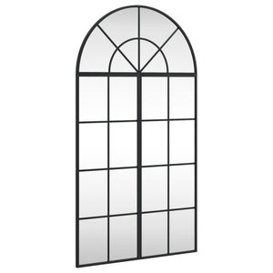 Wall Mirror Black Glass, Powder-coated iron 23.6 x 43.3 in