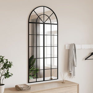 Wall Mirror Black Powder-coated iron 23.6 x 51.2 in Minimalistic