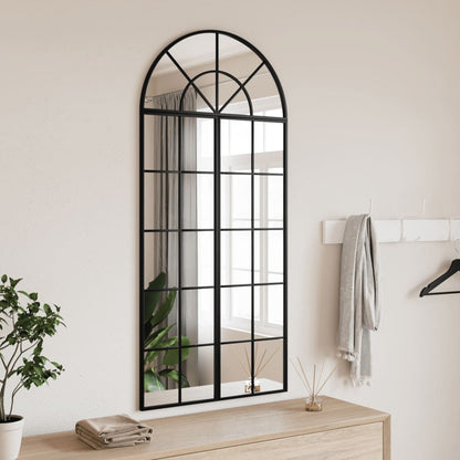 Wall Mirror Black Powder-coated iron 23.6 x 51.2 in Minimalistic