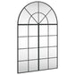 Wall Mirror Black Glass and Powder-Coated Iron 31.5 x 47.2 in
