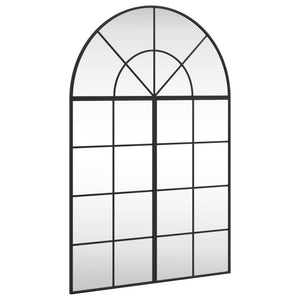 Wall Mirror Black Glass and Powder-Coated Iron 31.5 x 47.2 in