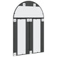 Wall Mirror Black Glass and Powder-Coated Iron 31.5 x 47.2 in