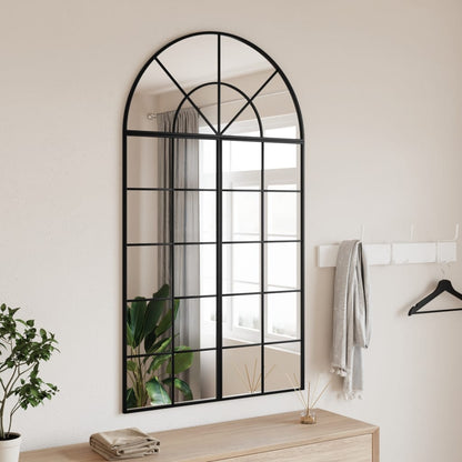 Wall Mirror Black Glass, Powder-coated iron Large Mirror