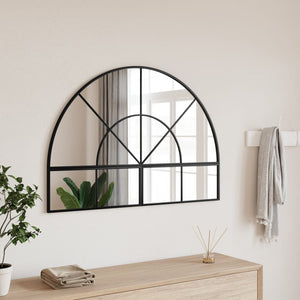 Wall Mirror Black Glass, Powder-coated iron 39.4 x 27.6 in