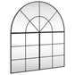 Wall Mirror Black Glass, Powder-Coated Iron 39.4 x 43.3 in