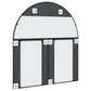 Wall Mirror Black Glass, Powder-Coated Iron 39.4 x 43.3 in
