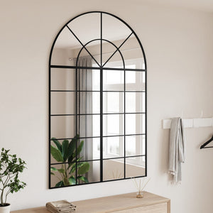 Wall Mirror Black Glass, Iron 59.1 x 39.4 in Minimalistic