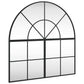 Wall Mirror Black Glass, Powder-Coated Iron 31.5 in x 31.5 in