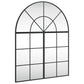 Wall Mirror Black Glass, Powder-coated iron Decorative Inlays