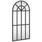 Wall Mirror Black Glass, Powder-coated iron 11.8x23.6 in