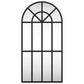 Wall Mirror Black Glass, Powder-coated iron 11.8x23.6 in
