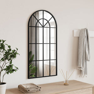 Wall Mirror Black Powder-coated iron, glass Medium Minimalistic