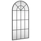 Wall Mirror Black Glass and Powder-Coated Iron 19.7 x 39.4 in