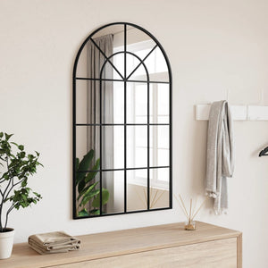 Wall Mirror Black Glass and powder-coated iron 23.6 x 39.4 in