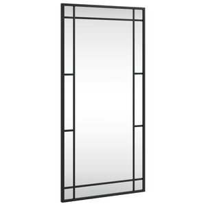 Wall Mirror Black Glass 15.7 x 31.5 in Minimalistic Wall Mirror