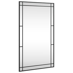 Wall Mirror Black Glass 23.6 x 39.4 in Wall mounting