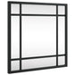 Wall Mirror Black Glass and Powder-Coated Iron 12 in x 12 in