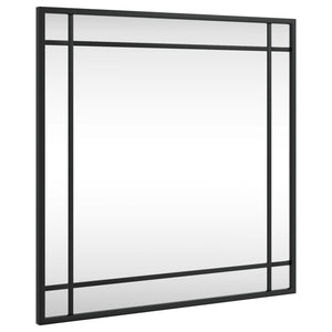 Wall Mirror Black Glass 19.7x19.7 in Minimalistic Wall Mirror