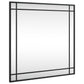 Wall Mirror Black Glass and Powder-Coated Iron 24x24 in Mirror