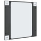 Wall Mirror Black Glass and Powder-Coated Iron 24x24 in Mirror