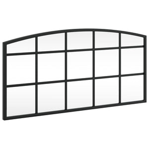 Wall Mirror Black Glass, Powder-coated iron 23.6 x 11.8 in