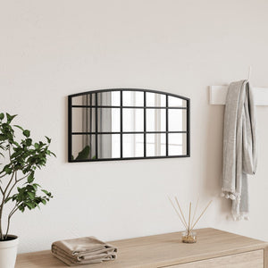Wall Mirror Black Glass, Powder-coated iron 23.6 x 11.8 in