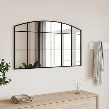 Wall Mirror Black Glass, Powder-coated iron 39.4 x 23.6 in
