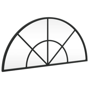 Wall Mirror Black Glass, Powder-Coated Iron 23.6 x 11.8 in