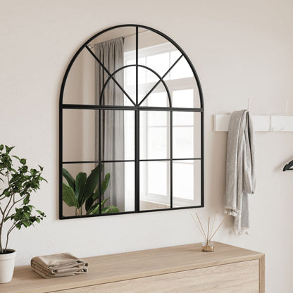 Wall Mirror Black Glass 31.5 x 15.7 in Minimalistic Wall Mirror