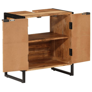 Bathroom Cabinet 21.7"x13.8"x23.6" Solid Wood Acacia and Iron