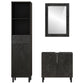 Bathroom Cabinet Set Black Solid mango wood Medium