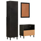 Bathroom Cabinet Set Black Solid mango wood Medium