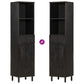 Bathroom Cabinet Set Black Solid mango wood Medium
