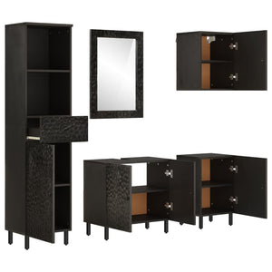 Bathroom Cabinet Set Black