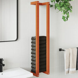 Towel Rack Wax brown Solid pine wood 9.1x7.1x43.3 in