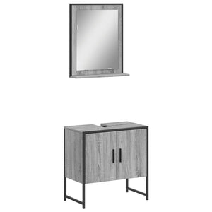 Bathroom Cabinet Set Grey Sonoma