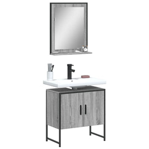 Bathroom Cabinet Set Grey Sonoma