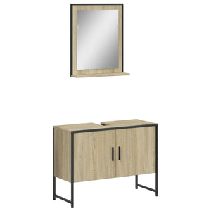 Bathroom Cabinet Set Sonoma Oak Engineered Wood