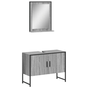 Bathroom Cabinet Set Grey Sonoma Engineered wood