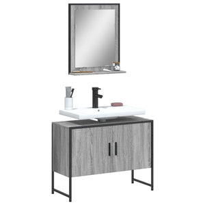 Bathroom Cabinet Set Grey Sonoma Engineered wood