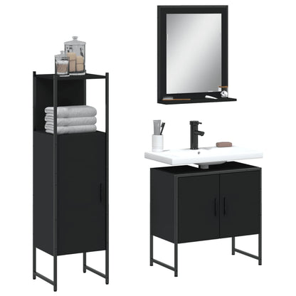 Bathroom Cabinet Set Black