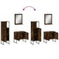 Bathroom Cabinet Set Smoked Oak