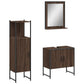 Bathroom Cabinet Set Brown Oak Engineered Wood Bathroom Cabinet Set