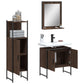 Bathroom Cabinet Set Brown Oak Engineered Wood Bathroom Cabinet Set