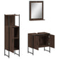 Bathroom Cabinet Set Brown Oak Engineered Wood Bathroom Cabinet Set