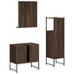 Bathroom Cabinet Set Brown Oak Engineered Wood Bathroom Cabinet Set