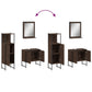 Bathroom Cabinet Set Brown Oak Engineered Wood Bathroom Cabinet Set