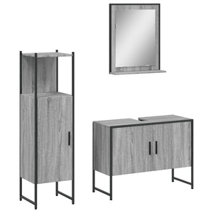 Bathroom Cabinet Set Grey Sonoma